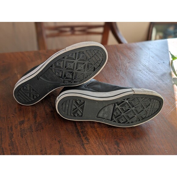 Converse Chuck Taylor All-Star High Street Black Leather Mid-Rise Shoes M7 W8 - Picture 6 of 10